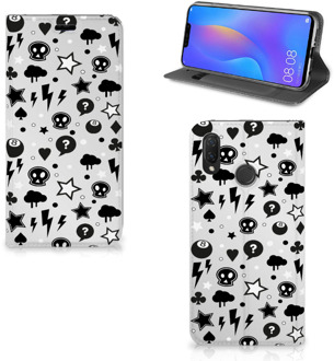 B2Ctelecom Huawei P Smart Plus Uniek Standcase Hoesje Silver Punk