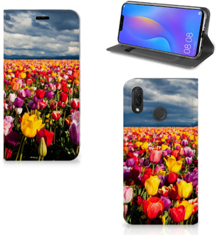 B2Ctelecom Huawei P Smart Plus Uniek Standcase Hoesje Tulpen