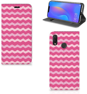 B2Ctelecom Huawei P Smart Plus Uniek Standcase Hoesje Waves Pink