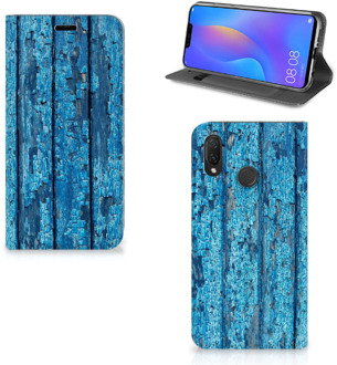 B2Ctelecom Huawei P Smart Plus Uniek Standcase Hoesje Wood Blue