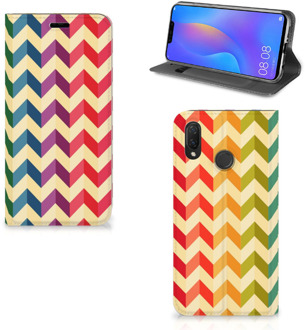 B2Ctelecom Huawei P Smart Plus Uniek Standcase Hoesje Zigzag Color