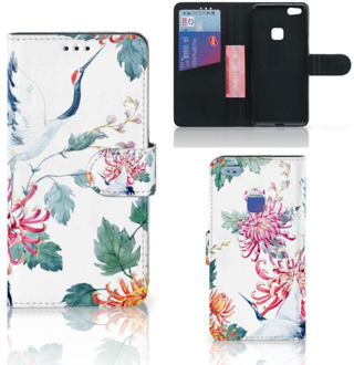 B2Ctelecom Huawei P10 Lite Bookcase Hoesje Bird Flowers