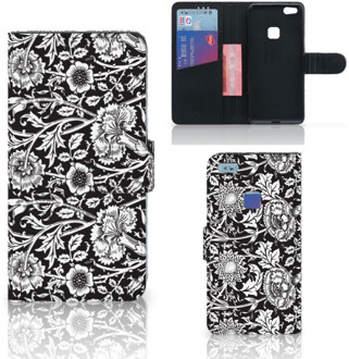 B2Ctelecom Huawei P10 Lite Bookcase Hoesje Black Flowers