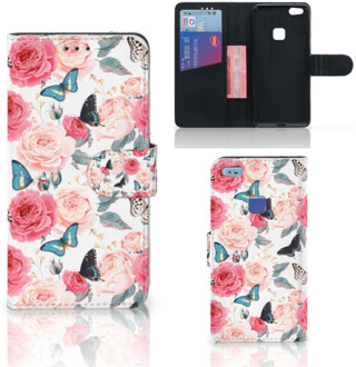 B2Ctelecom Huawei P10 Lite Bookcase Hoesje Butterfly Roses