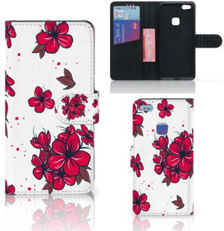 B2Ctelecom Huawei P10 Lite Bookcase Hoesje Design Blossom Red