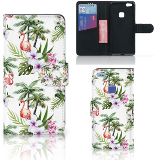 B2Ctelecom Huawei P10 Lite Bookcase Hoesje Design Flamingo Palms