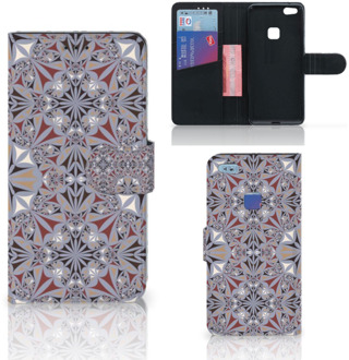 B2Ctelecom Huawei P10 Lite Bookcase Hoesje Design Flower Tiles