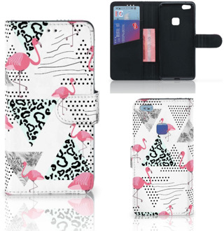 B2Ctelecom Huawei P10 Lite Bookcase Hoesje Flamingo Triangle