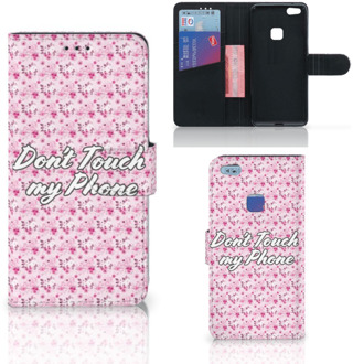 B2Ctelecom Huawei P10 Lite Bookcase Hoesje Flowers Pink DTMP