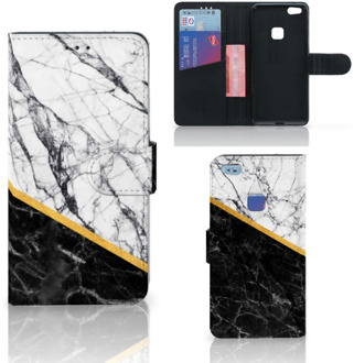 B2Ctelecom Huawei P10 Lite Bookcase Hoesje Marble White Black