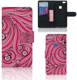 B2Ctelecom Huawei P10 Lite Bookcase Hoesje Swirl Pink