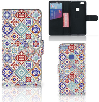 B2Ctelecom Huawei P10 Lite Bookcase Hoesje Tiles Color