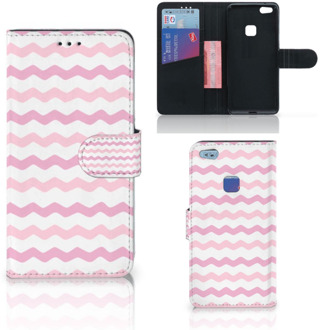 B2Ctelecom Huawei P10 Lite Bookcase Hoesje Waves Roze