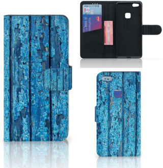 B2Ctelecom Huawei P10 Lite Bookcase Hoesje Wood Blue