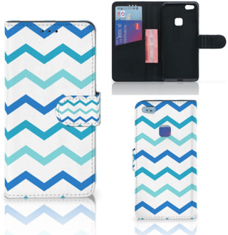 B2Ctelecom Huawei P10 Lite Bookcase Hoesje Zigzag Blauw