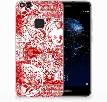 B2Ctelecom Huawei P10 Lite TPU Hoesje Design Angel Skull Red