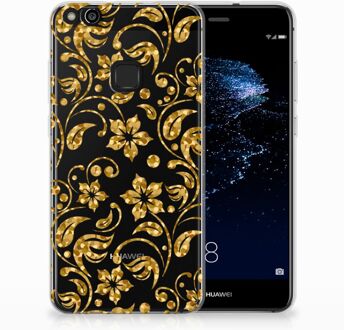 B2Ctelecom Huawei P10 Lite TPU Hoesje Design Gouden Bloemen