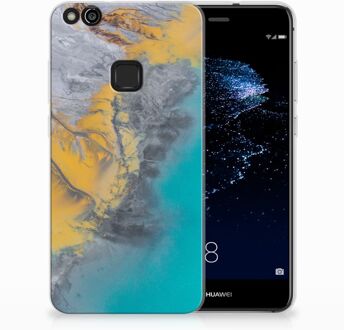 B2Ctelecom Huawei P10 Lite TPU Hoesje Design Marble Blue Gold