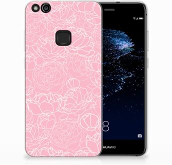 B2Ctelecom Huawei P10 Lite TPU Hoesje Design White Flowers