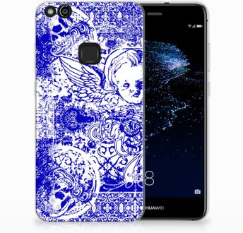 B2Ctelecom Huawei P10 Lite Uniek TPU Hoesje Angel Skull Blue