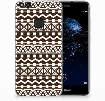 B2Ctelecom Huawei P10 Lite Uniek TPU Hoesje Aztec Brown