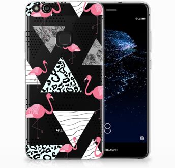 B2Ctelecom Huawei P10 Lite Uniek TPU Hoesje Flamingo Triangle