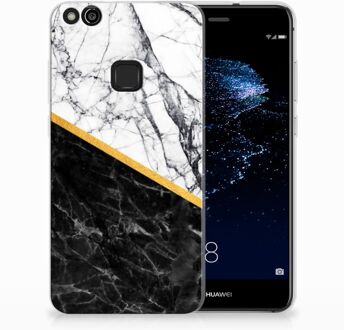 B2Ctelecom Huawei P10 Lite Uniek TPU Hoesje Marble White Black