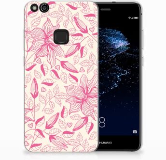 B2Ctelecom Huawei P10 Lite Uniek TPU Hoesje Pink Flowers