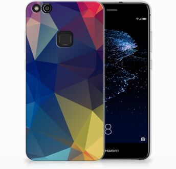 B2Ctelecom Huawei P10 Lite Uniek TPU Hoesje Polygon Dark