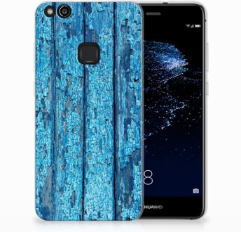 B2Ctelecom Huawei P10 Lite Uniek TPU Hoesje Wood Blue