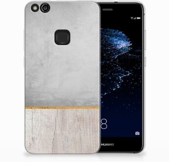 B2Ctelecom Huawei P10 Lite Uniek TPU Hoesje Wood Concrete