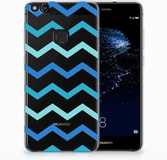 B2Ctelecom Huawei P10 Lite Uniek TPU Hoesje Zigzag Blauw