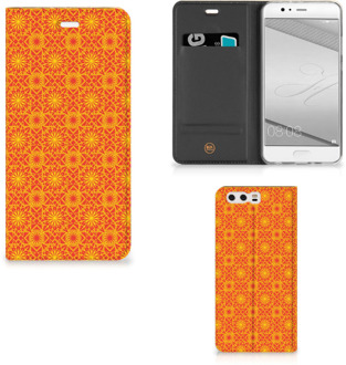 B2Ctelecom Huawei P10 Plus Standcase Hoesje Design Batik Orange