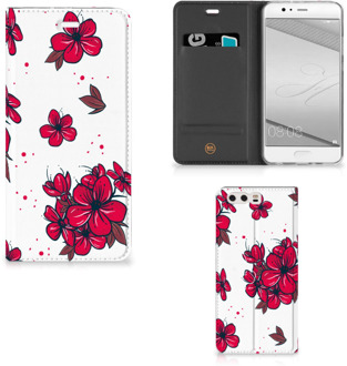 B2Ctelecom Huawei P10 Plus Standcase Hoesje Design Blossom Red