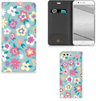 B2Ctelecom Huawei P10 Plus Standcase Hoesje Design Flower Power