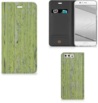 B2Ctelecom Huawei P10 Plus Standcase Hoesje Design Green Wood