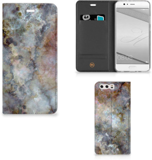 B2Ctelecom Huawei P10 Plus Standcase Hoesje Design Marmer Grijs