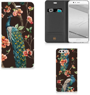 B2Ctelecom Huawei P10 Plus Standcase Hoesje Design Pauw met Bloemen