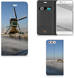 B2Ctelecom Huawei P10 Plus Standcase Hoesje Design Schaatsers