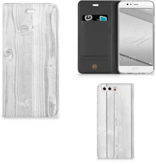 B2Ctelecom Huawei P10 Plus Standcase Hoesje Design White Wood