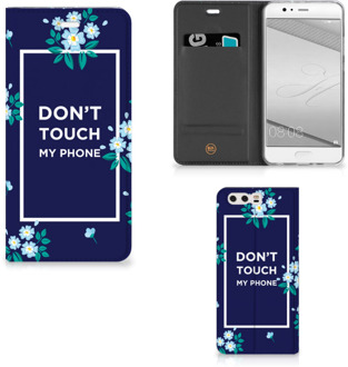 B2Ctelecom Huawei P10 Plus Standcase Hoesje Flowers Blue DTMP