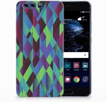 B2Ctelecom Huawei P10 Plus TPU Hoesje Design Abstract Green Blue