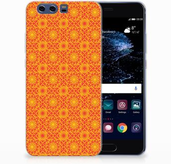 B2Ctelecom Huawei P10 Plus TPU Hoesje Design Batik Orange