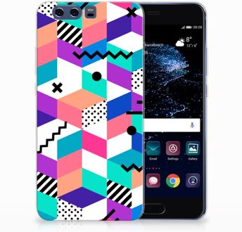 B2Ctelecom Huawei P10 Plus TPU Hoesje Design Blocks Colorful