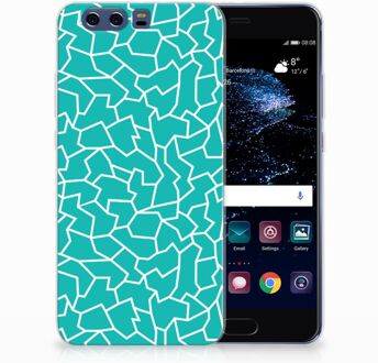 B2Ctelecom Huawei P10 Plus TPU Hoesje Design Cracks Blue