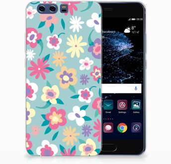 B2Ctelecom Huawei P10 Plus TPU Hoesje Design Flower Power