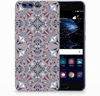 B2Ctelecom Huawei P10 Plus TPU Hoesje Design Flower Tiles