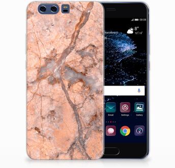 B2Ctelecom Huawei P10 Plus TPU Hoesje Design Marmer Oranje