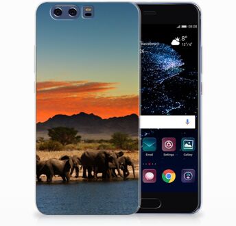 B2Ctelecom Huawei P10 Plus TPU Hoesje Design Olifanten