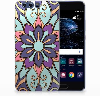 B2Ctelecom Huawei P10 Plus TPU Hoesje Design Purple Flower